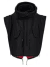 Junya Watanabe Oversized Jacket Quilted Fur Trim In Black