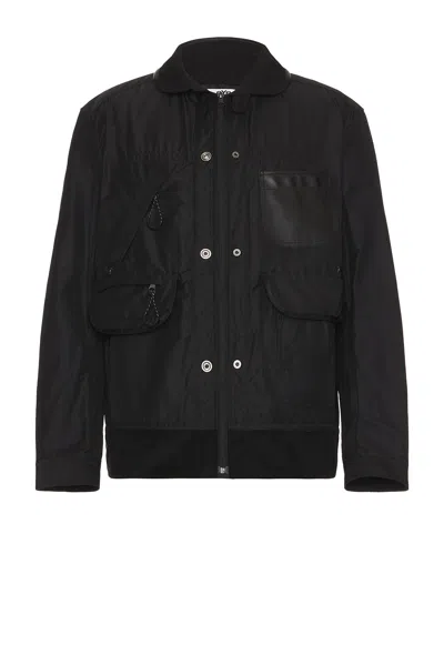 Junya Watanabe Oxford And Polyester Matte Cloth Bagjack Jacket In Black