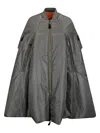 Junya Watanabe Padded Bomber Jacket With Double-slider Zipper And Elastic Knit Details In Gray