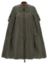 Junya Watanabe Padded Nylon Bomber-inspired Cape With Wool Knit Details In Gray