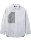 Junya Watanabe Panelled Cotton Shirt In Blue