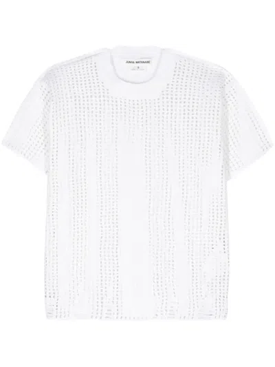 JUNYA WATANABE PANELLED OPEN-KNIT TOP