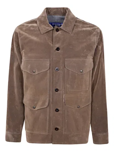 Junya Watanabe Panelled Plaid Shirt Jacket In Neutral