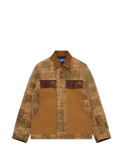 Junya Watanabe Panelled Print Jacket In Brown