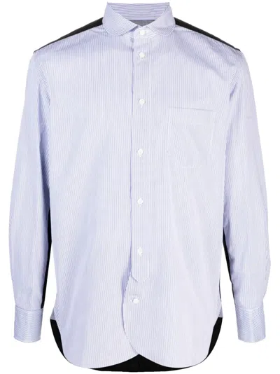 Junya Watanabe Panelled Striped Cotton Shirt In Multicolour