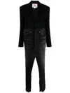 Junya Watanabe Panelled V-neck Coat In Black