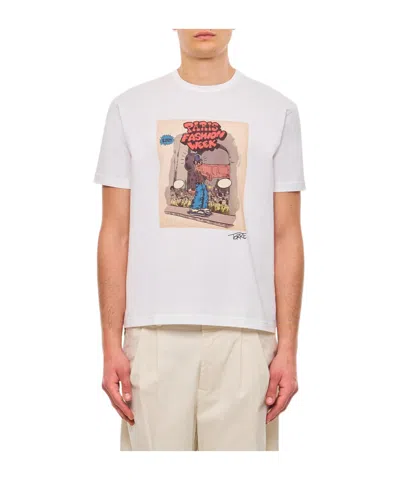 Junya Watanabe Paris Fashion Week Graphic Printed Crewneck T-shirt In White