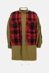 Junya Watanabe Check-pattern Coat In Green