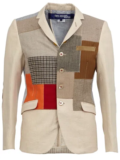 Junya Watanabe Patchwork Blazer In Neutral