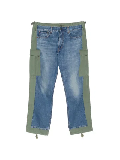 Junya Watanabe Patchwork Cargo Pants In Blue
