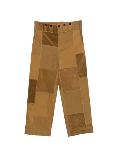 Junya Watanabe Patchwork Corduroy Trousers In Brown