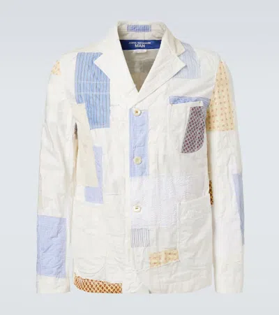 Junya Watanabe Patchwork Cotton And Linen-blend Blazer In Multi