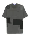 Junya Watanabe Patchwork Cotton Jersey T-shirt In Grey