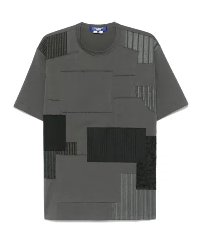 Junya Watanabe Patchwork Cotton Jersey T-shirt In Grey