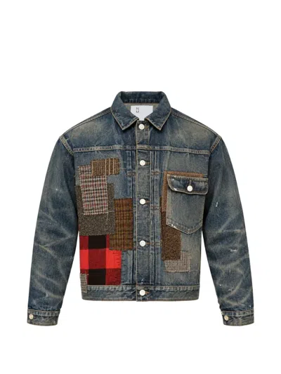 Junya Watanabe Patchwork Denim Jacket In Blue