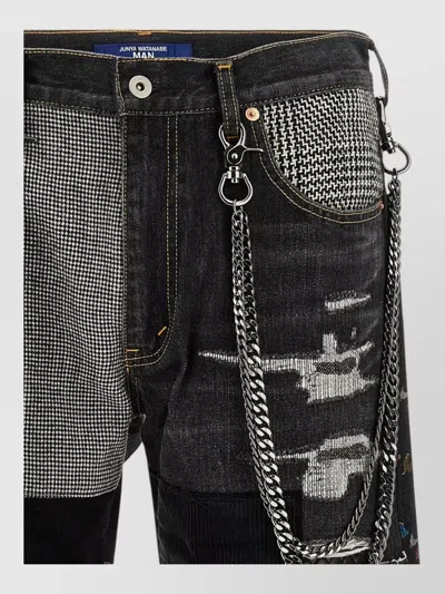 Junya Watanabe Patchwork Denim Jeans In Black