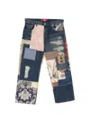 Junya Watanabe Patchwork Distressed Jeans In Blue