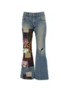 Junya Watanabe Patchwork Distressed Jeans In Multi