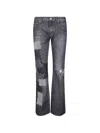 Junya Watanabe Patchwork Distressed Jeans In Gray