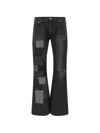 Junya Watanabe Patchwork Distressed Flared Jeans In Black