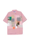 Junya Watanabe Check-pattern Patchwork Shirt In Pink