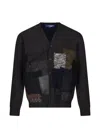 Junya Watanabe Patchwork Herringbone Cardigan In Multi