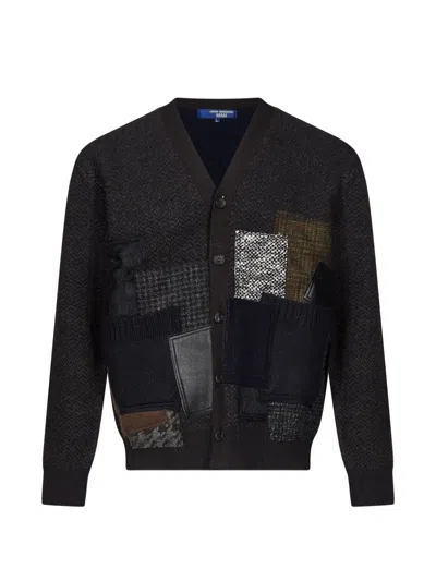 Junya Watanabe Patchwork Herringbone Cardigan In Multi