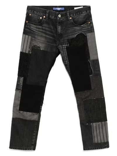 Junya Watanabe Patchwork Jeans In Black/black/mix