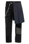 Junya Watanabe Kilt-panel Patchwork Jeans In Black