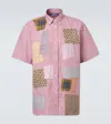 Junya Watanabe Patchwork Linen And Cotton Bowling Shirt