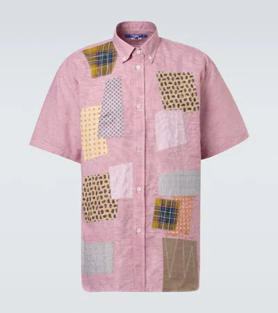 Junya Watanabe Patchwork Linen And Cotton Bowling Shirt