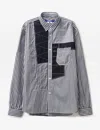 Junya Watanabe Striped Patchwork Cotton Shirt - Men's - Cotton In White