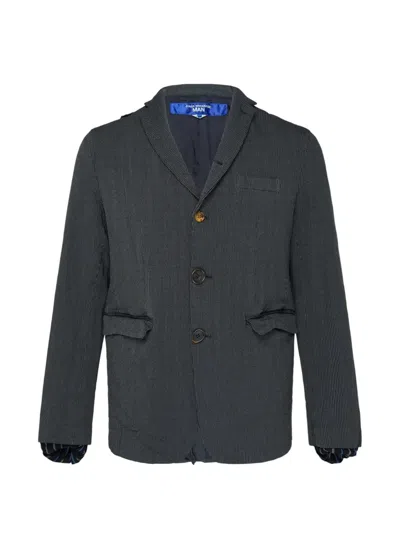 Junya Watanabe Patchwork Notched-lapel Jacket In Gray