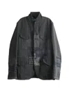 Junya Watanabe Patchwork Pinstripe-pattern Jacket In Black