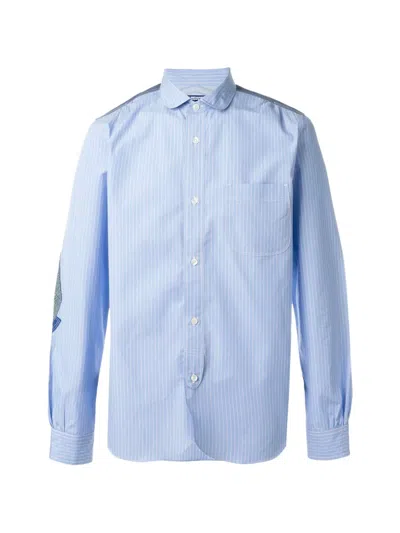 Junya Watanabe Stripe-pattern Shirt In Blue