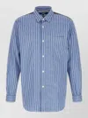Junya Watanabe Blue Patchwork Shirt In Blue