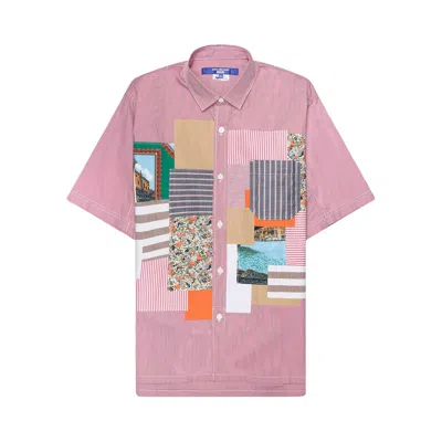 Pre-owned Junya Watanabe Patchwork Short-sleeve Shirt 'red' | Men's Size Xl