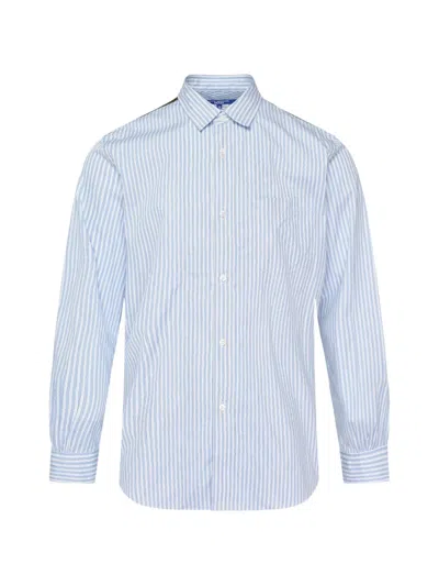 Junya Watanabe Patchwork Striped Shirt In Blue