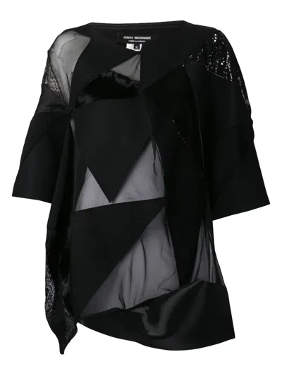Junya Watanabe Patchwork T-shirt In Black