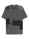 Junya Watanabe Patchwork Cotton Jersey T-shirt In Grey