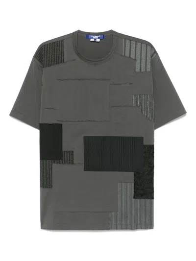 Junya Watanabe Patchwork Cotton Jersey T-shirt In Grey