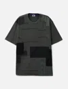 Junya Watanabe Patchwork Cotton Jersey T-shirt In Gray