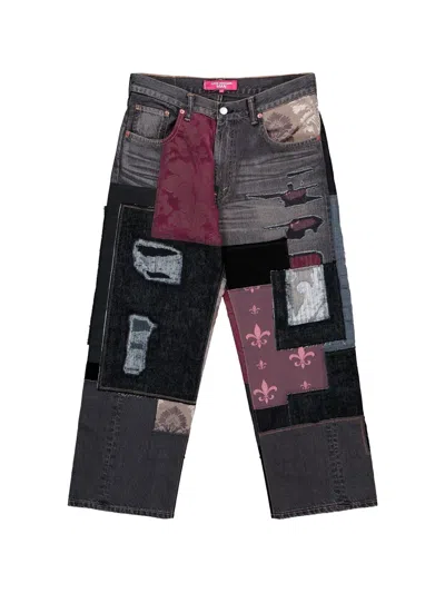Junya Watanabe Patchwork-design Button-fastening Jeans In Multi