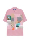 Junya Watanabe Patchwork-panel Gingham Shirt In Pink