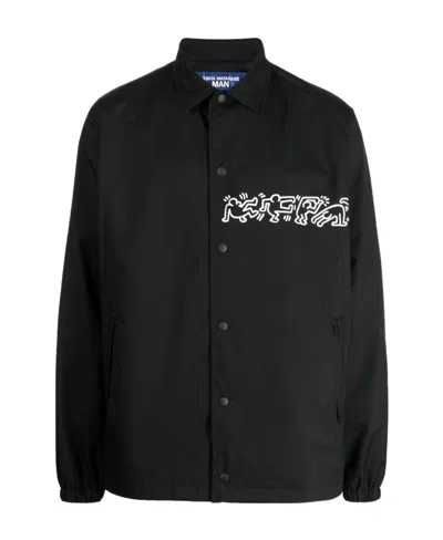 Junya Watanabe Pattern Long-sleeved Casual Jacket In Black
