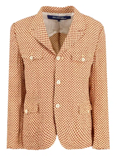 Pre-owned Junya Watanabe Patterned Blazer In Neutral