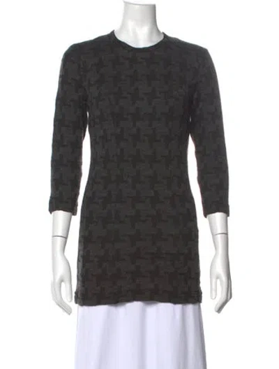 Pre-owned Junya Watanabe Patterned Crew Neck Sweater In Grey