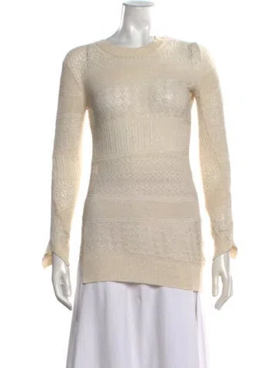 Pre-owned Junya Watanabe Patterned Crew Neck Sweater In Neutrals