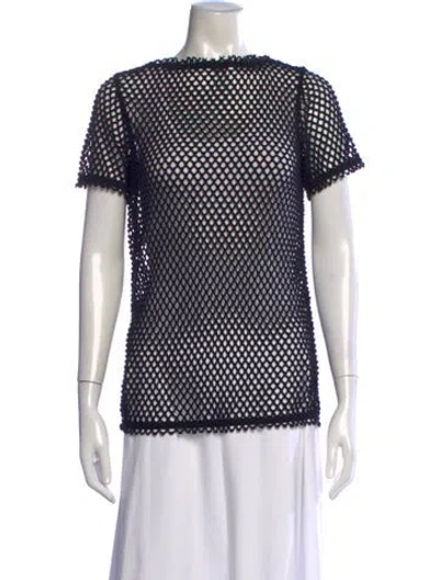 Pre-owned Junya Watanabe Patterned Crew Neck Top In Black