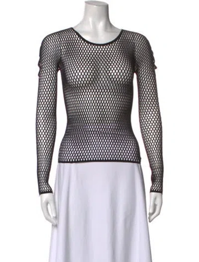 Pre-owned Junya Watanabe Patterned Crew Neck Top In Black